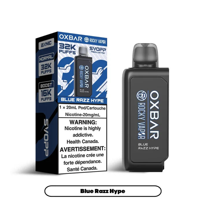 Svopp Rocky Vapor Oxbar [Prefilled Pods] 32K -Blue Razz Hype (Without Battery)