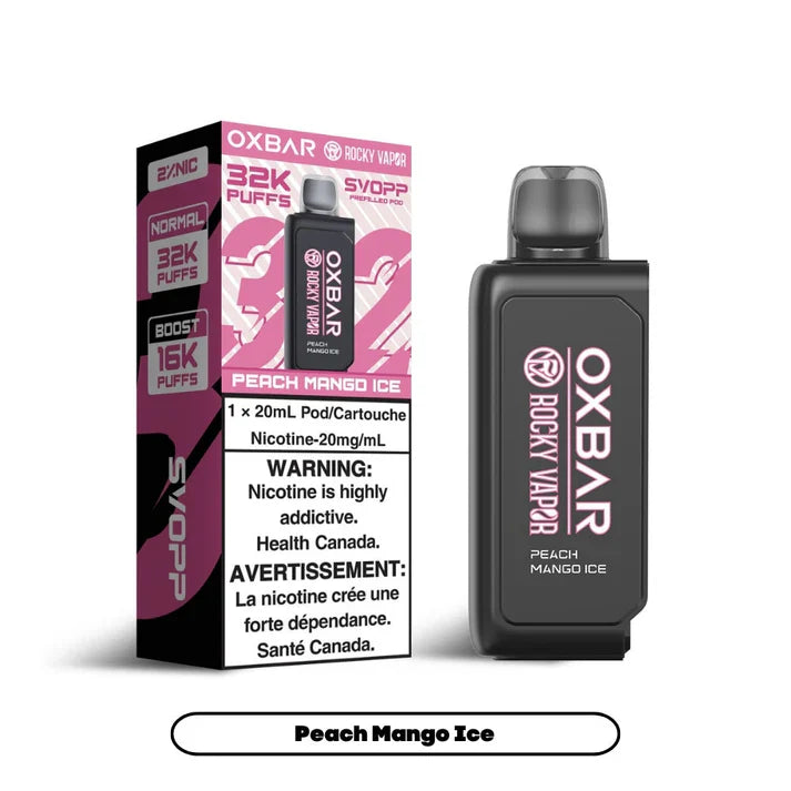 Svopp Rocky Vapor Oxbar [Prefilled Pods] 32K -Peach Mango Ice (Without Battery)